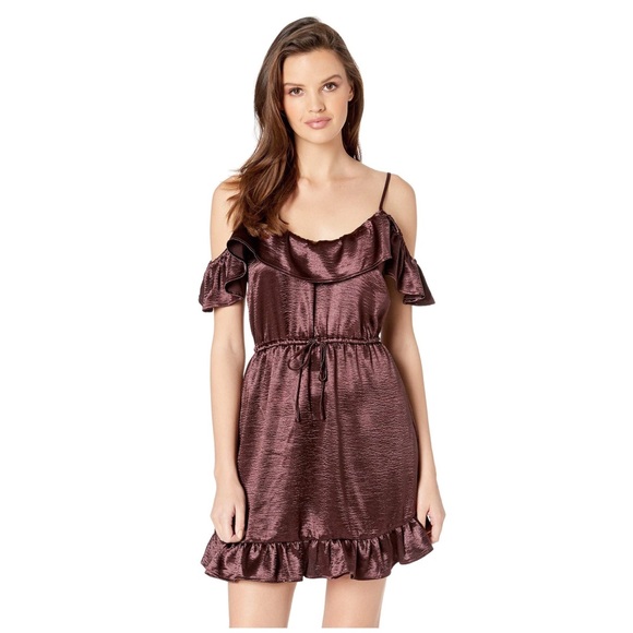 Jack BB Dakota Got To Be Real Satin Ruffle Dress - Picture 2 of 3